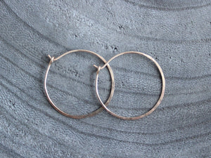 14 kt Gold Filled Hammered Hoop Earrings