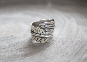 Handmade Sterling Silver Feather Ring