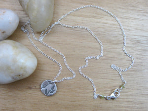 Tiny Recycled Silver Leaf Necklace
