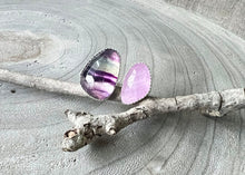 Rainbow Fluorite Kunzite Sterling Silver Split Ring