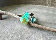 Turquoise Green Kyanite Sterling Silver Split Ring