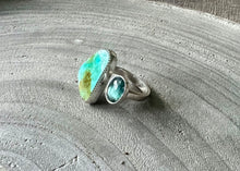Turquoise Green Kyanite Sterling Silver Split Ring