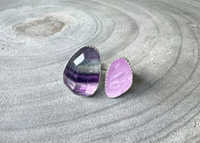 Rainbow Fluorite Kunzite Sterling Silver Split Ring