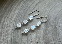 Rainbow Moonstone Sterling Silver Dangle Earrings