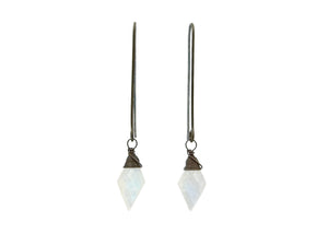 River and Birch Kite Shaped Moonstone Earrings