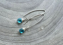 Swiss Blue Topaz Sterling Silver Drop Earrings