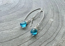 Swiss Blue Topaz Sterling Silver Drop Earrings