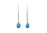 Swiss Blue Topaz Sterling Silver Drop Earrings
