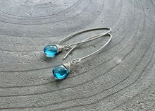 Swiss Blue Topaz Sterling Silver Drop Earrings