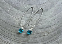 Swiss Blue Topaz Sterling Silver Drop Earrings