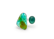 Turquoise Green Kyanite Sterling Silver Split Ring