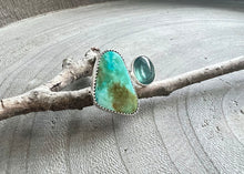 Turquoise Green Kyanite Sterling Silver Split Ring