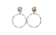 Wild Horse Hand Stamped Sterling Silver Stud Hoop Earrings