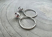 Wild Horse Hand Stamped Sterling Silver Stud Hoop Earrings