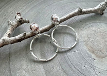 Wild Horse Hand Stamped Sterling Silver Stud Hoop Earrings