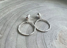 Wild Horse Hand Stamped Sterling Silver Stud Hoop Earrings