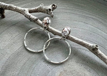 Wild Horse Hand Stamped Sterling Silver Stud Hoop Earrings