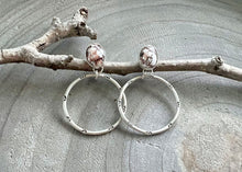 Wild Horse Hand Stamped Sterling Silver Stud Hoop Earrings