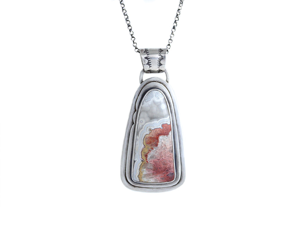 Crazy Lace Agate Sterling Silver Statement Necklace