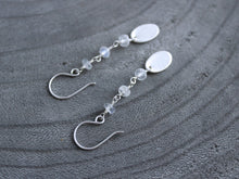Moonstone Recycled Silver Dangle Earrings