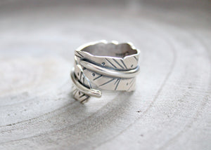 Handmade Sterling Silver Feather Ring