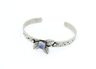Purple Chalcedony Sterling Silver Leaf Cuff Bracelet