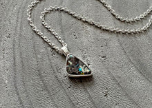 Colorful Petite Australian Boulder Opal Sterling Silver Necklace