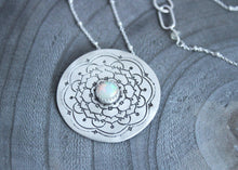 Ethiopian Opal Silver Mandala Necklace