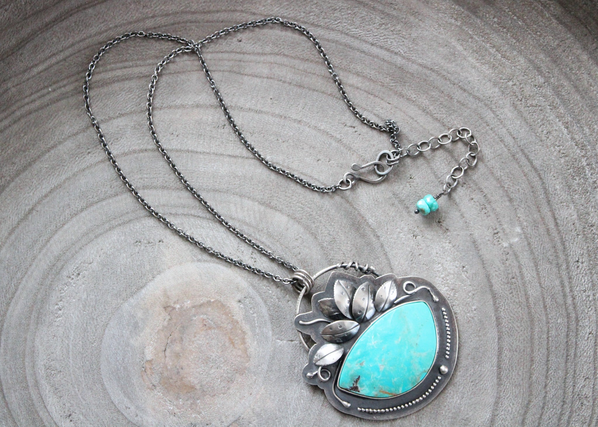 Turquoise Natural Silver Necklace – SILBERUH