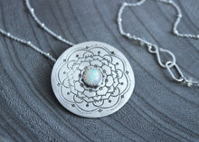 Ethiopian Opal Silver Mandala Necklace