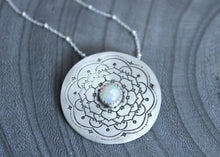 Ethiopian Opal Silver Mandala Necklace