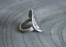 Silver Mandala Saddle Ring