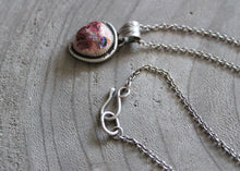 Mexican Fire Opal Stamped Silver Pendant Necklace