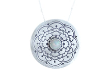 Ethiopian Opal Silver Mandala Necklace