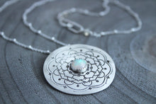Ethiopian Opal Silver Mandala Necklace