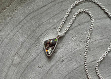 Colorful Petite Australian Boulder Opal Sterling Silver Necklace