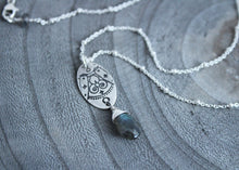 Labradorite Silver Mandala Necklace
