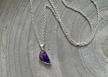 Purple Australian Boulder Opal Sterling Silver Necklace