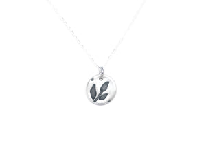Tiny Recycled Silver Leaf Necklace