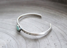 Turquoise Stamped Silver Stacking Cuff Bracelet