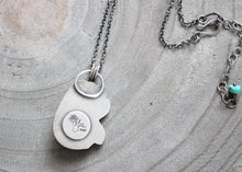 Kingman Turquoise With Pyrite Silver Floral Pendant Necklace