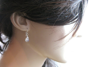 Rainbow Moonstone Sterling Silver Dangle Earrings