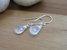 Rainbow Moonstone Sterling Silver Dangle Earrings