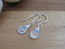 Rainbow Moonstone Sterling Silver Dangle Earrings