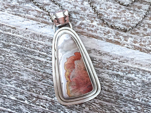 Crazy Lace Agate Sterling Silver Statement Necklace
