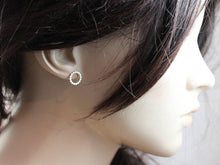 Sterling Silver Dotted Circle Stud Earrings