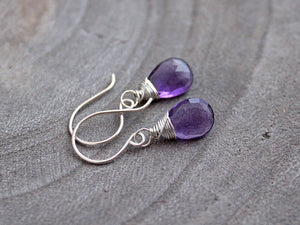 Petite Amethyst Sterling Silver Earrings
