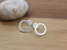 Sterling Silver Dotted Circle Stud Earrings