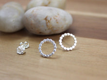 Sterling Silver Dotted Circle Stud Earrings