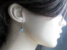 Petite Labradorite Oxidized Sterling Silver Earrings